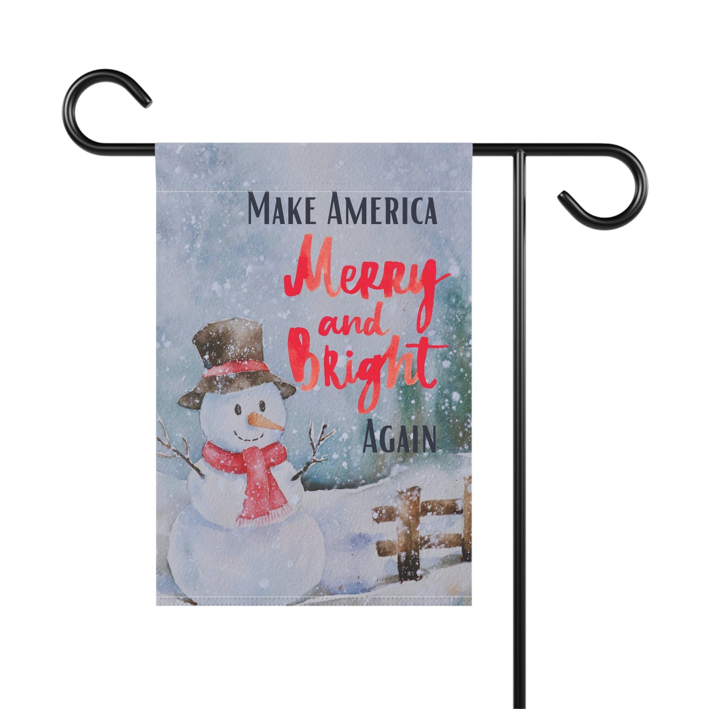 Make America Merry & Bright Again Snowman 2-Sided Garden Banner