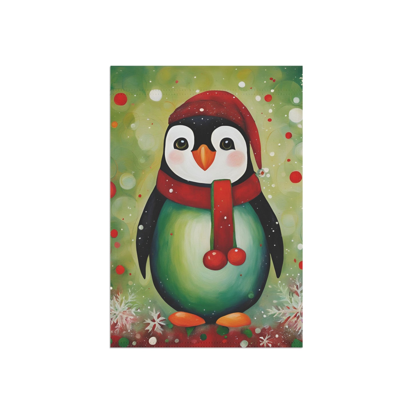 Holiday Penguin 2-Sided Garden & House Flag/Banner