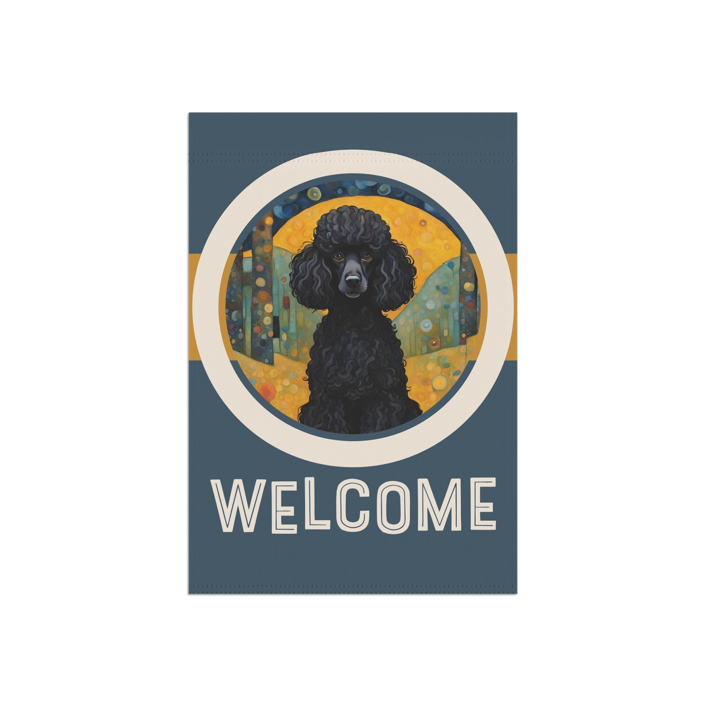 Black Poodle Welcome 2-Sided Garden & House Flag/Banner