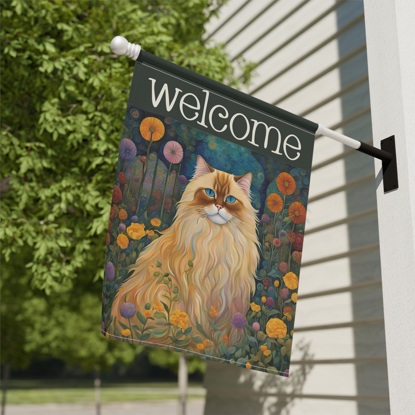 Himalayan Cat Welcome 2-Sided Garden & House Flag/Banner