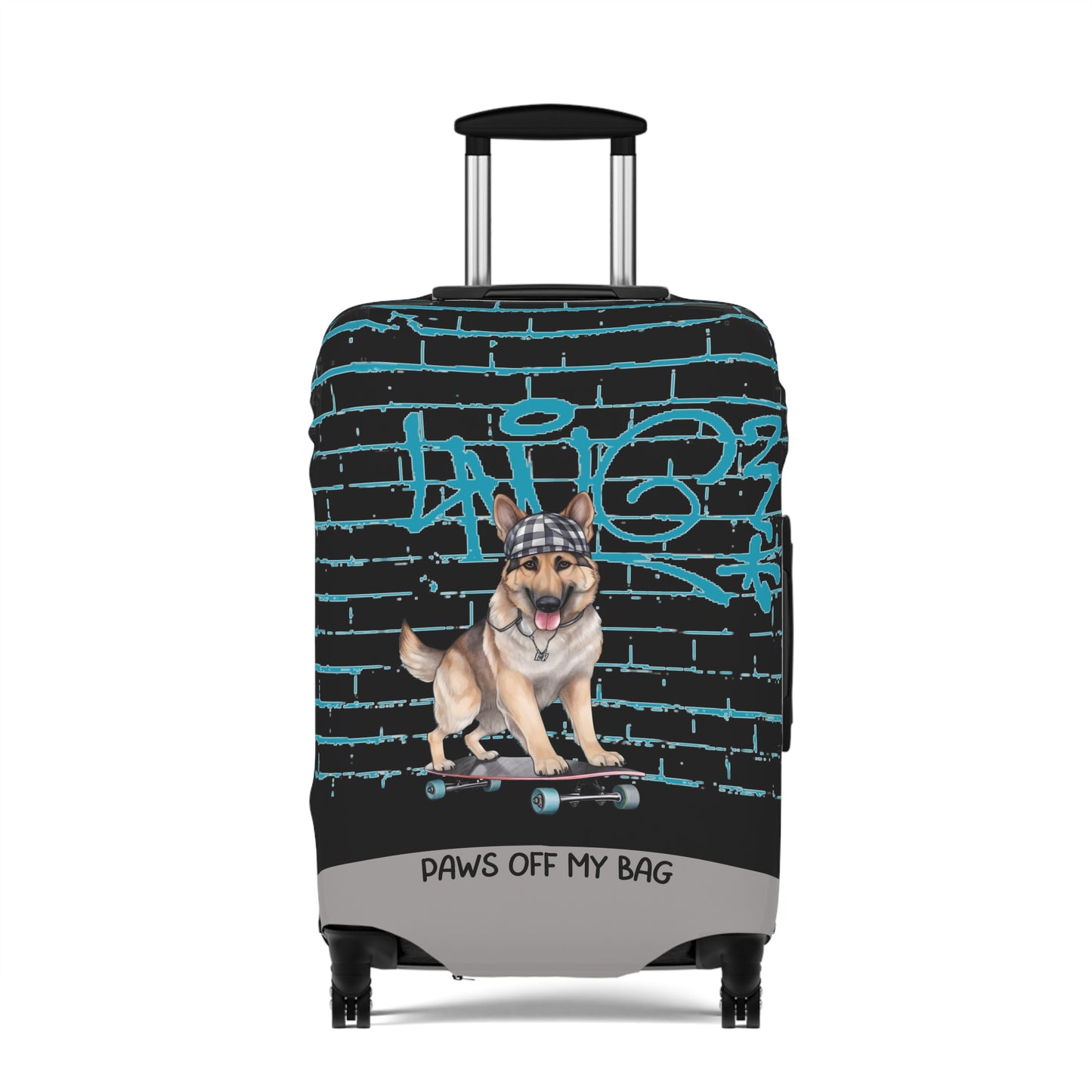 German Shepherd on Skateboard Paws Off My Bag Luggage Cover