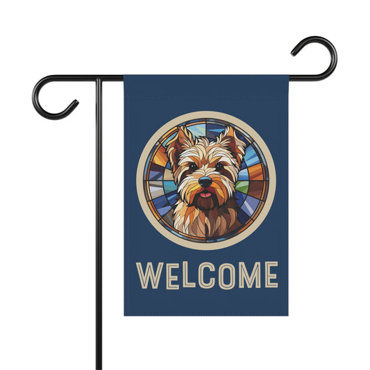 Biewer Terrier Welcome 2-Sided Garden & House Flag/Banner