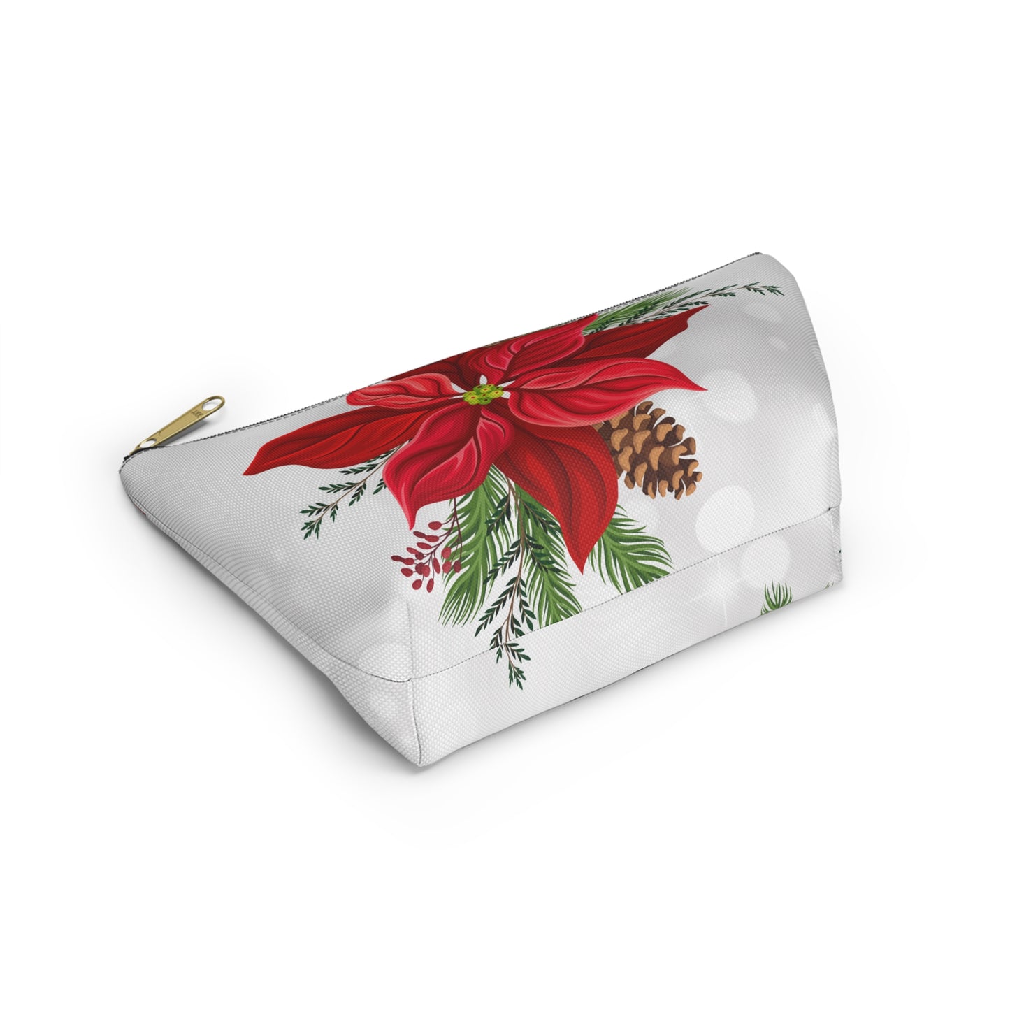 Big Poinsettia Accessory Pouch w T-bottom