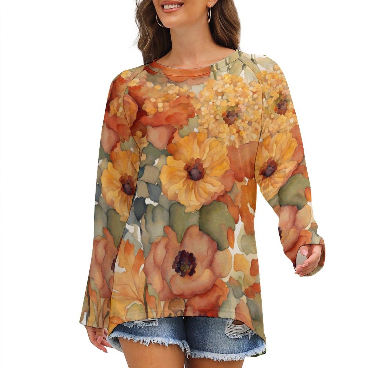 Amber Women's Long Sleeve U-Neck T-Shirt