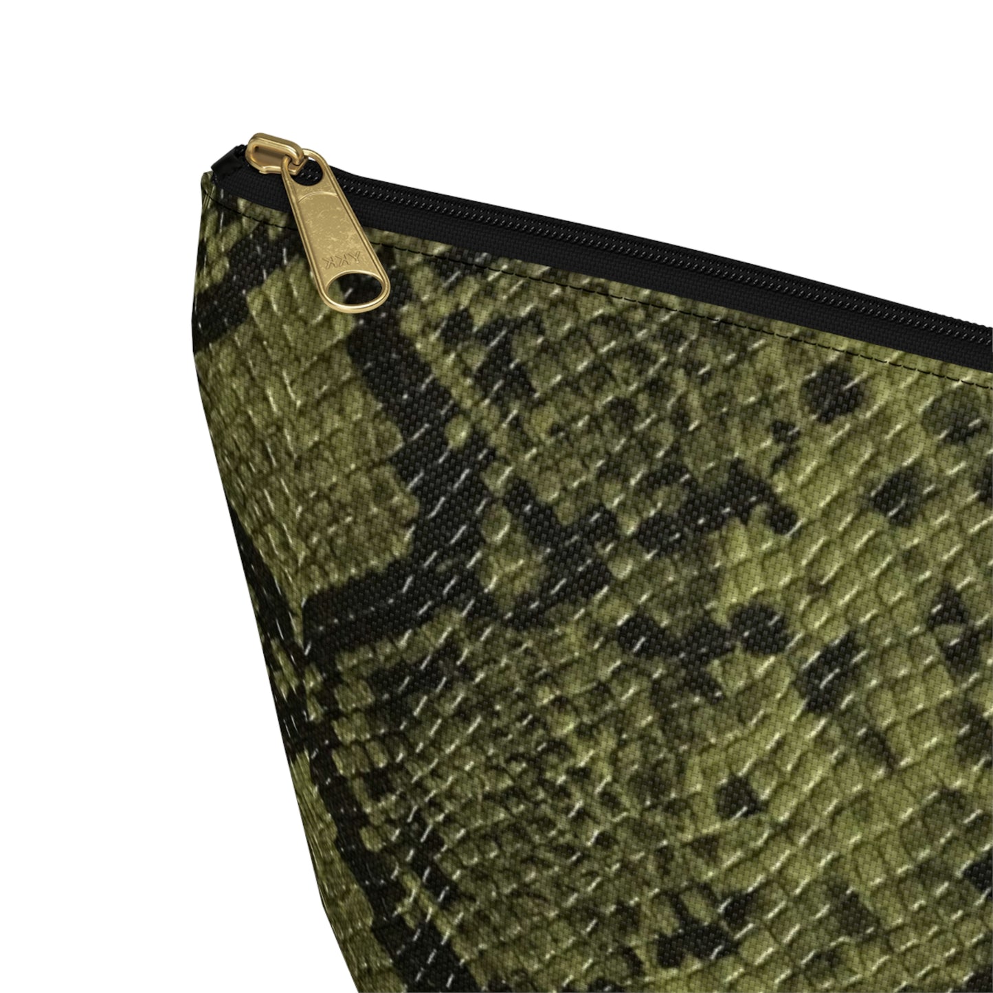 Faux Python in Green Accessory Pouch w T-bottom