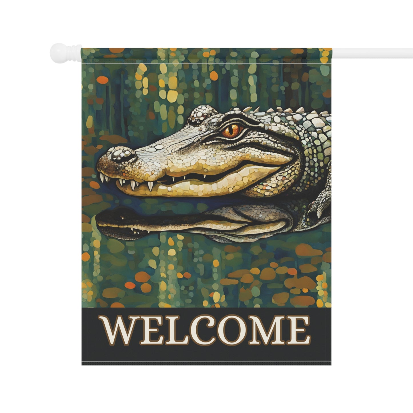 Alligator Welcome 2-Sided Garden & House Flag/Banner