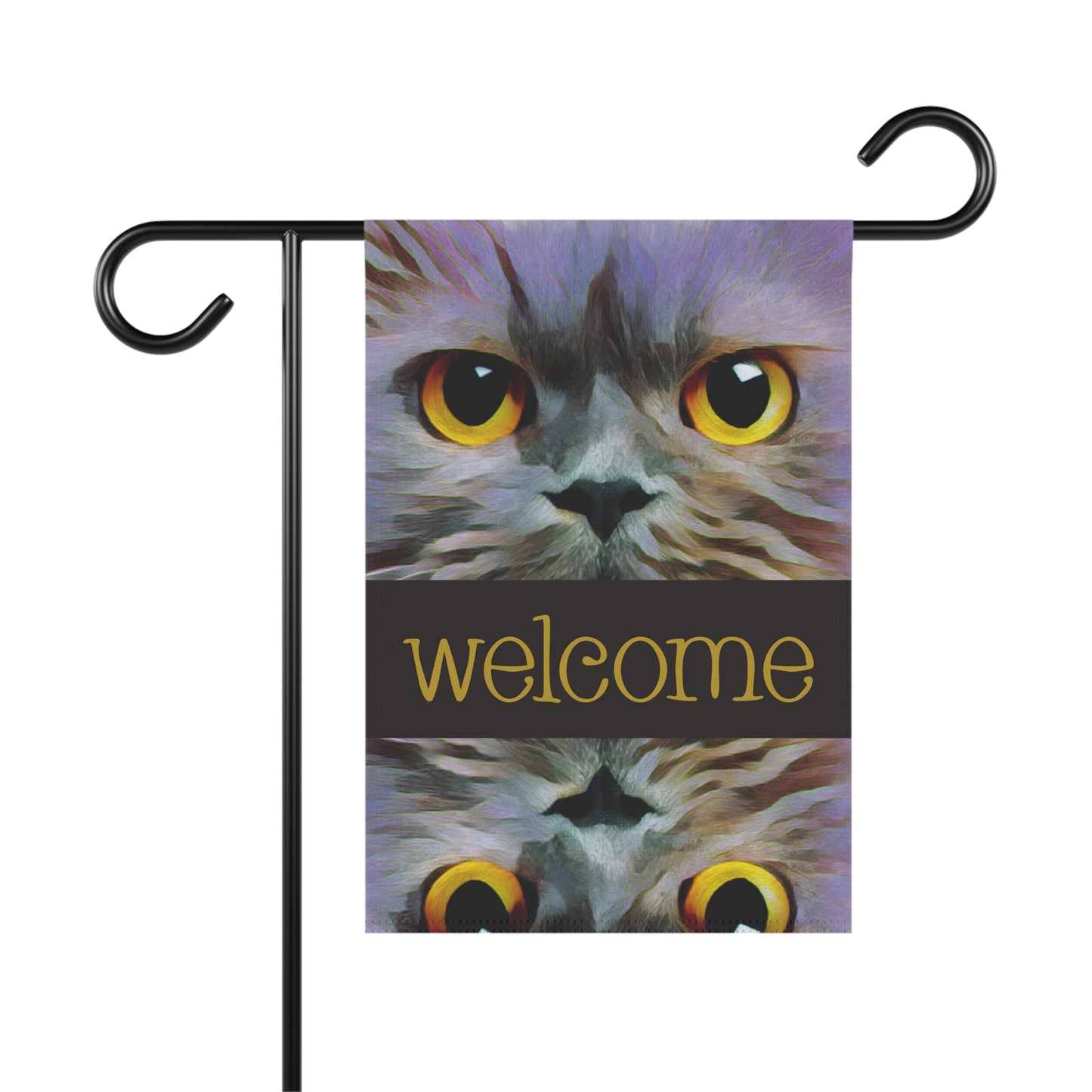 Cat Face Welcome 2-Sided Garden & House Flag/Banner