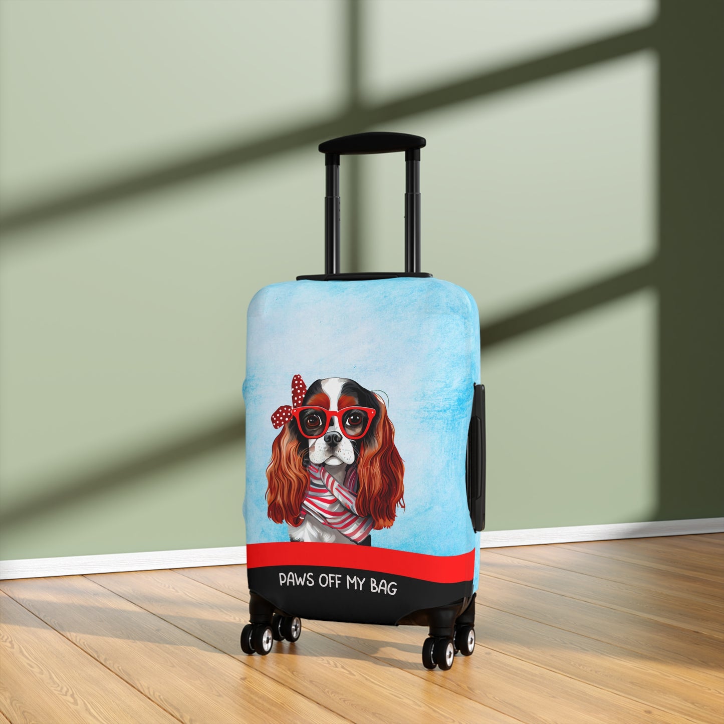 Cavalier King Charles in Glasses Paws Off My Bag Luggage Cover