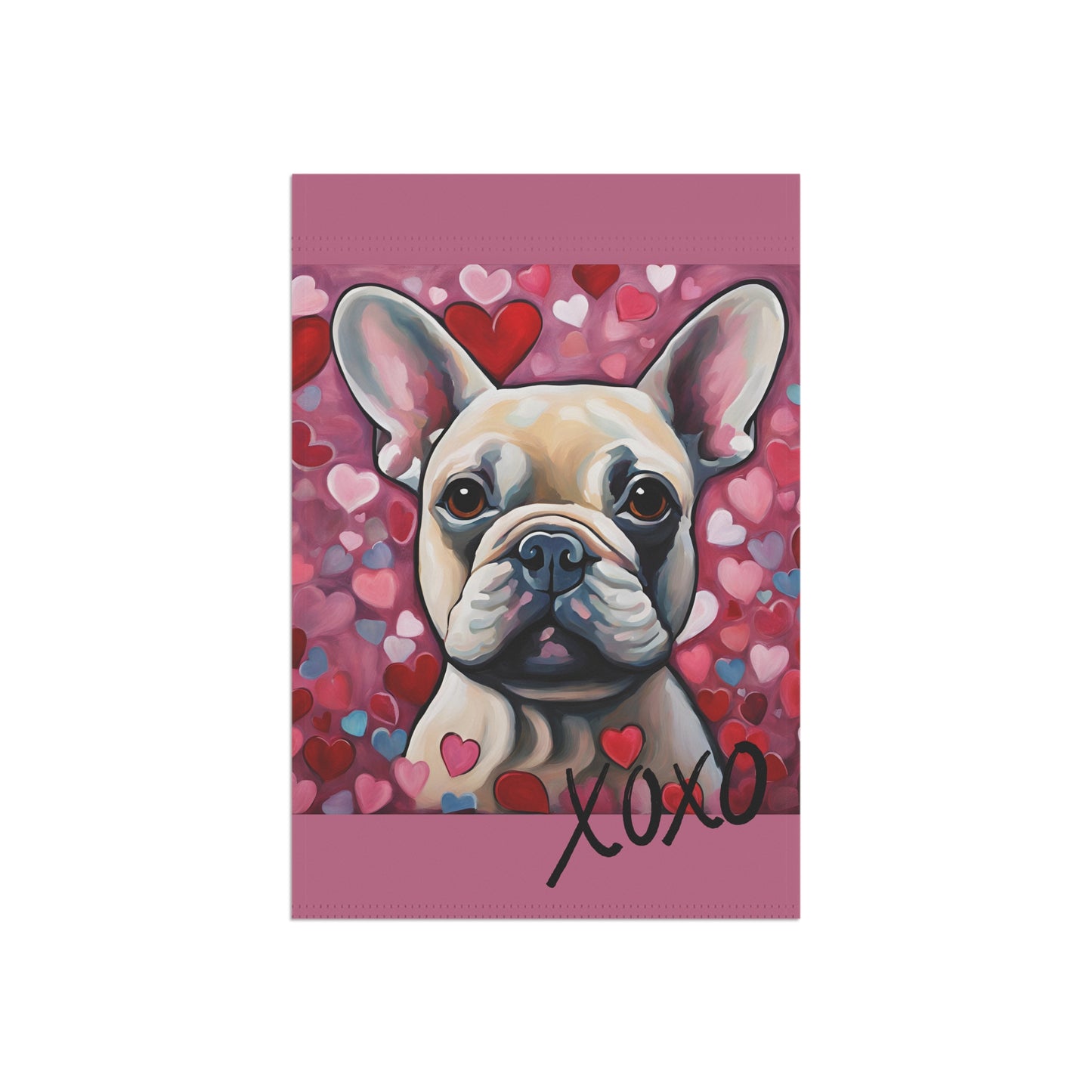 French Bulldog Valentine 2-Sided Garden & House Flag/Banner
