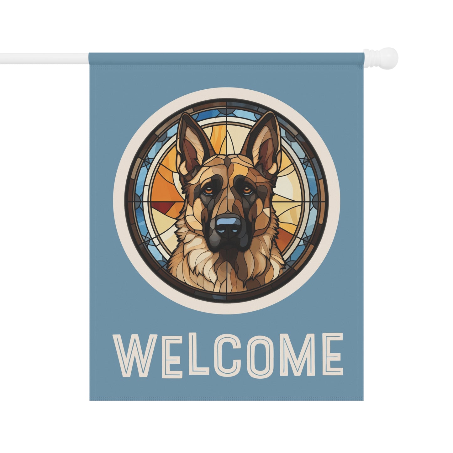 German Shepherd Welcome 2-Sided Garden & House Flag/Banner