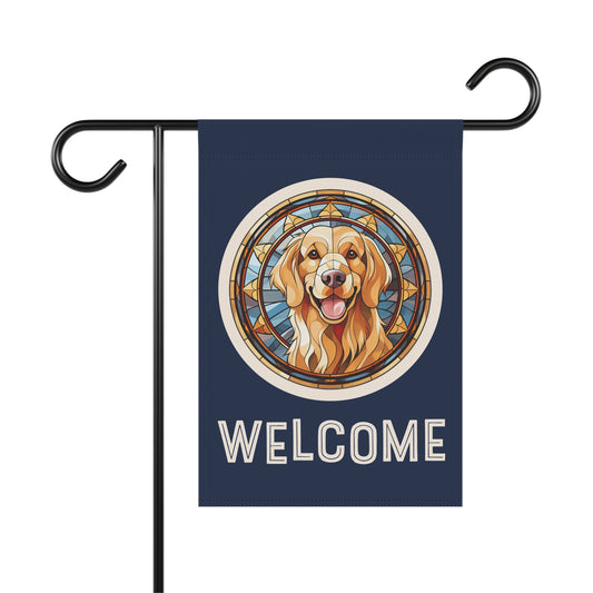 Golden Retriever Welcome 2-Sided Garden & House Flag/Banner