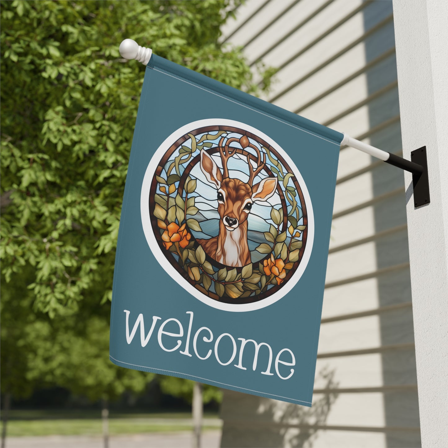 Fawn Welcome 2-Siuded Garden & House Flag/Banner