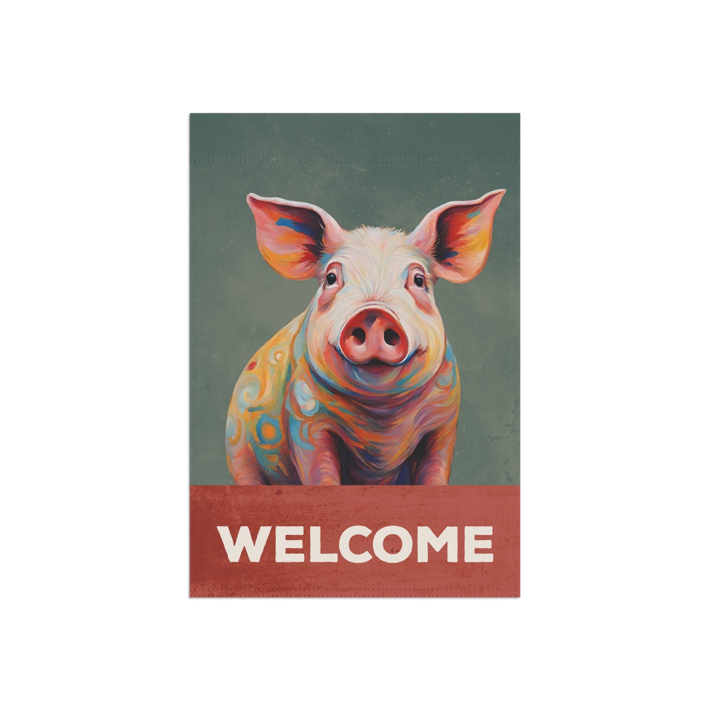 Pig Welcome 2-Sided Garden & House Flag/Banner