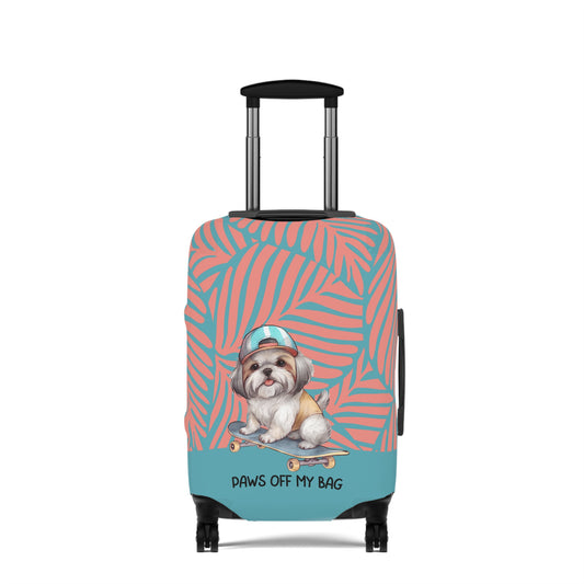 Shih Tzu on Skateboard Paws Off My Bag Luggage Cover