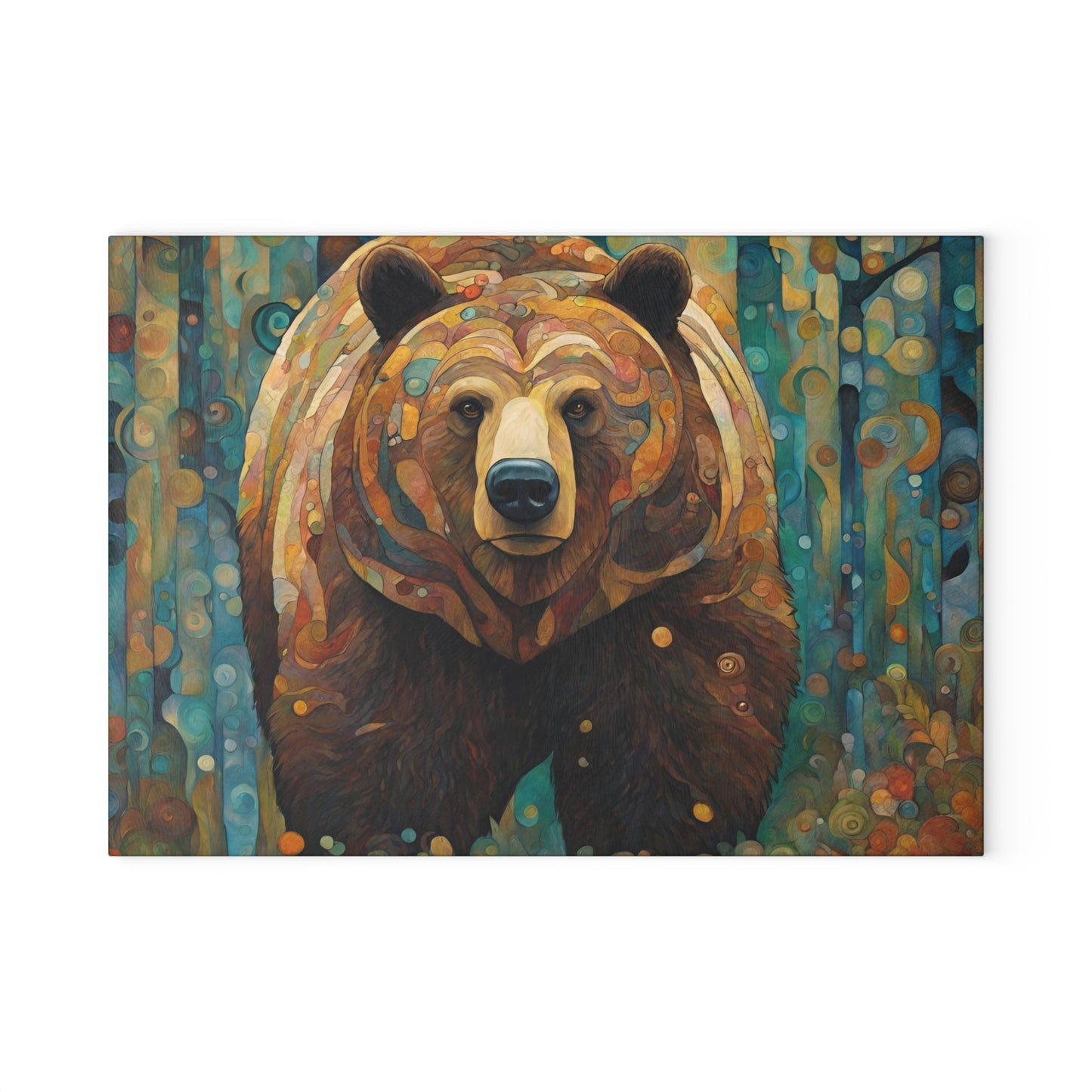 Mountain Forest Grizzly Tempered Glass Cutting Board