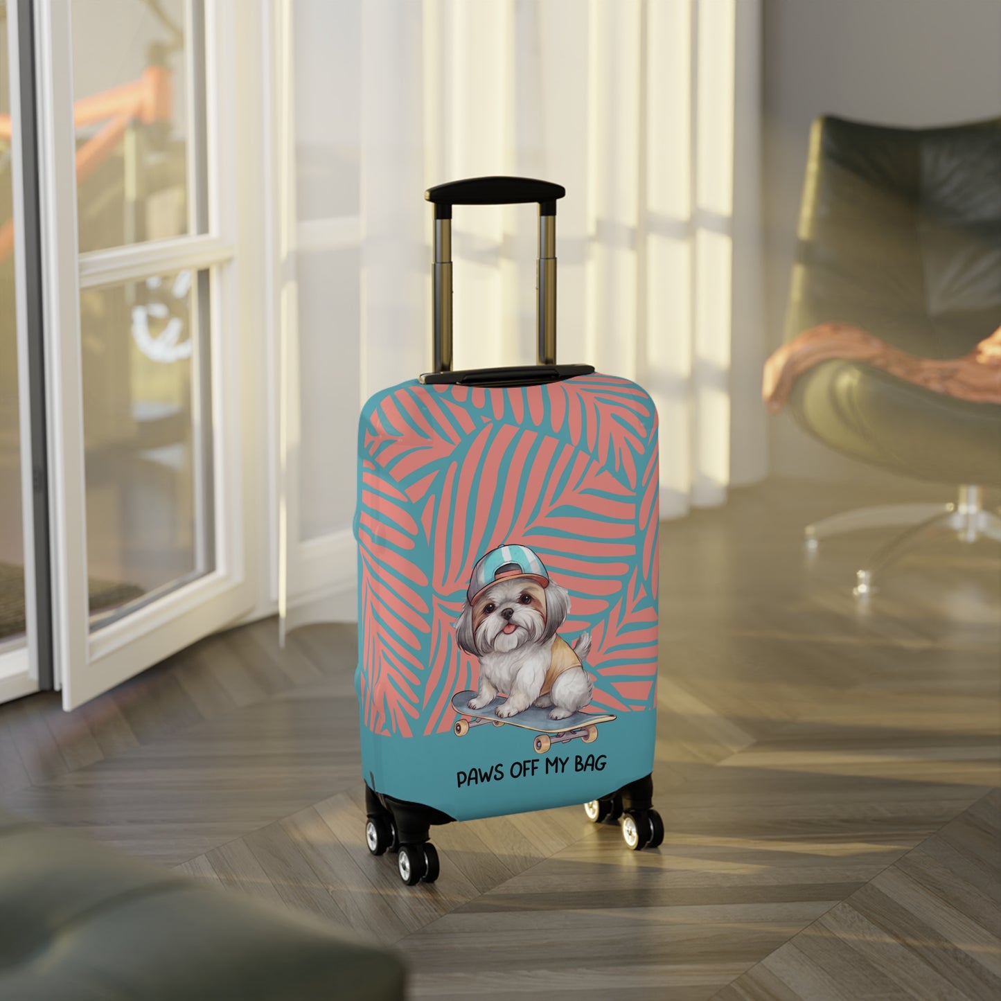 Shih Tzu on Skateboard Paws Off My Bag Luggage Cover