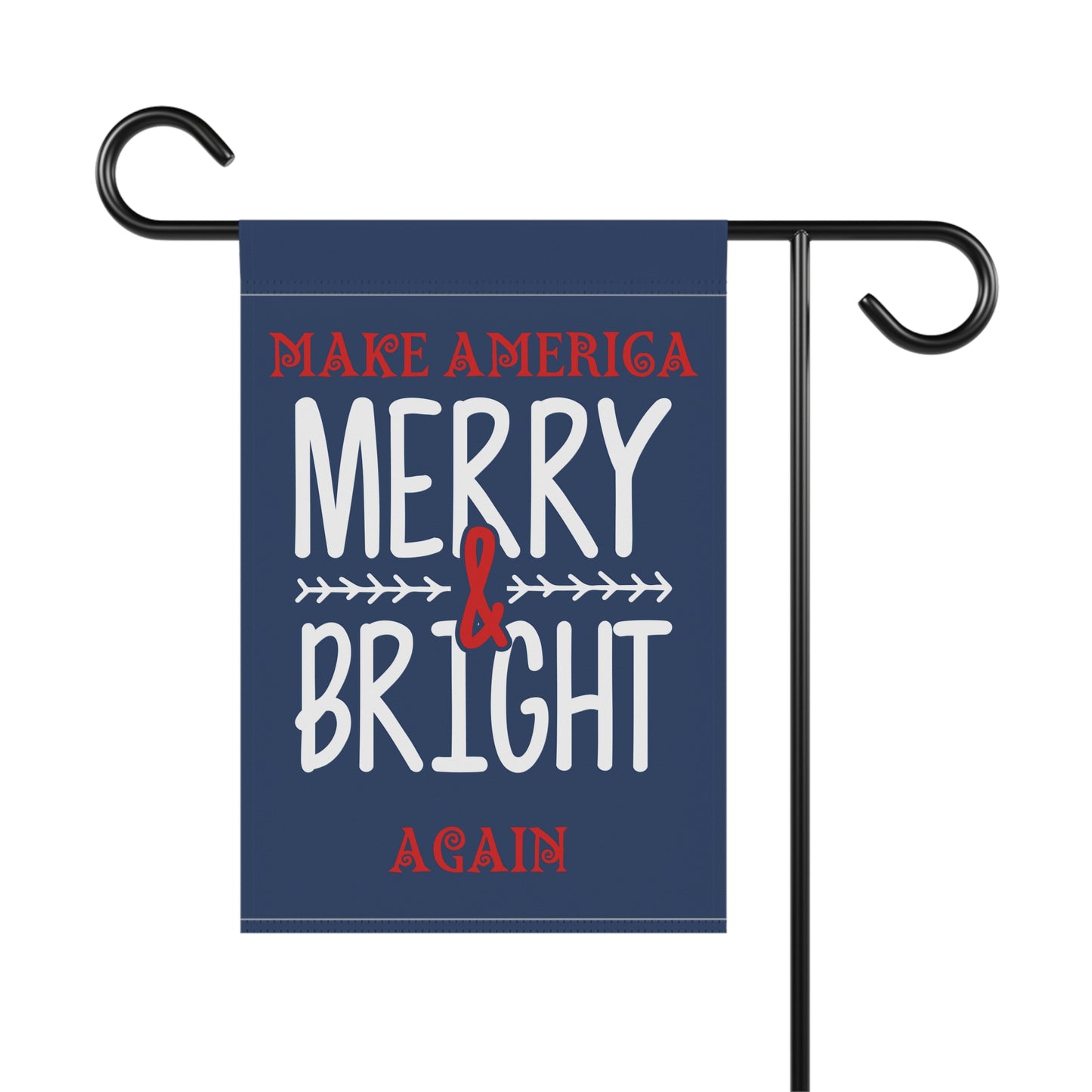 Bold Make America Merry & Bright Again Navy Garden & House Banner