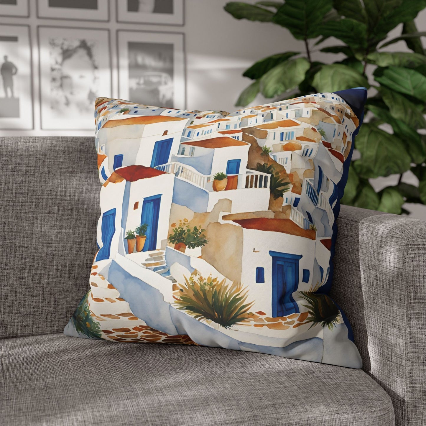 It's Greek Square Poly Canvas Pillowcase