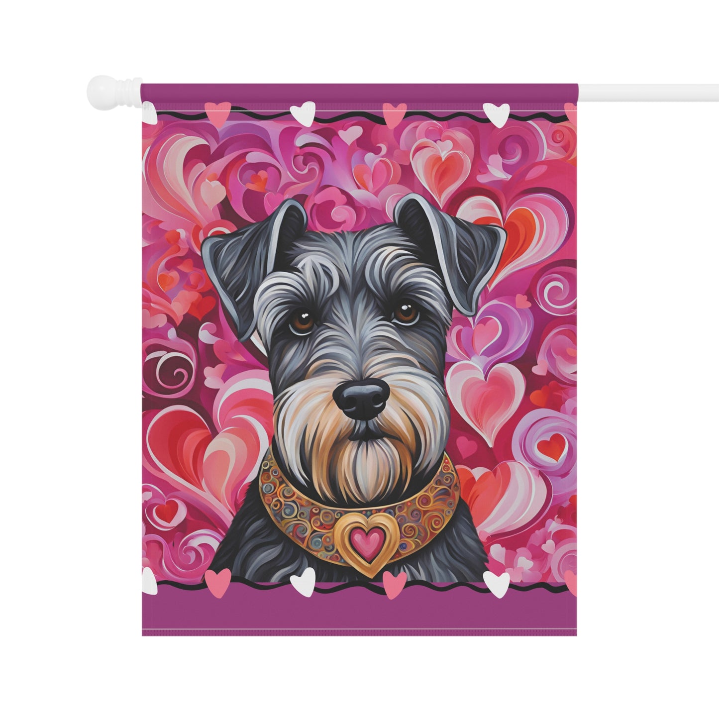 Miniature Schnauzer Valentine 2-Sided Garden & House Flag/Banner