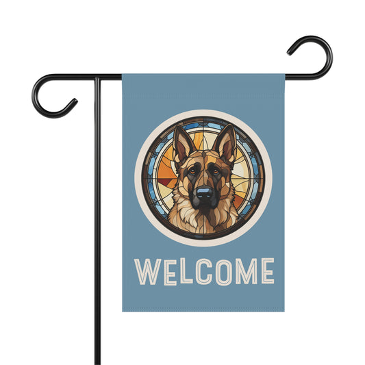 German Shepherd Welcome 2-Sided Garden & House Flag/Banner