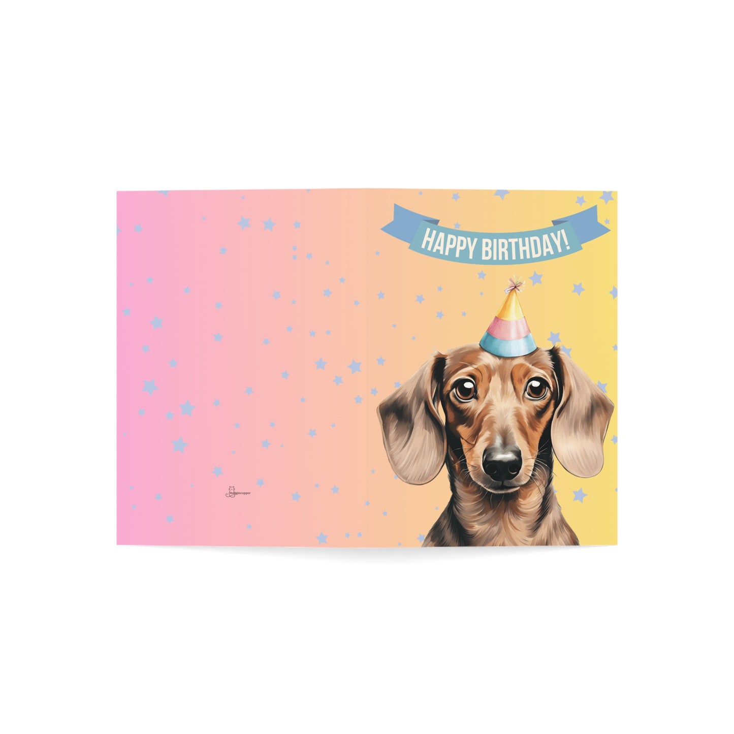 Dachshund Happy Birthday 5 x 7 Greeting Cards (10 Pack)