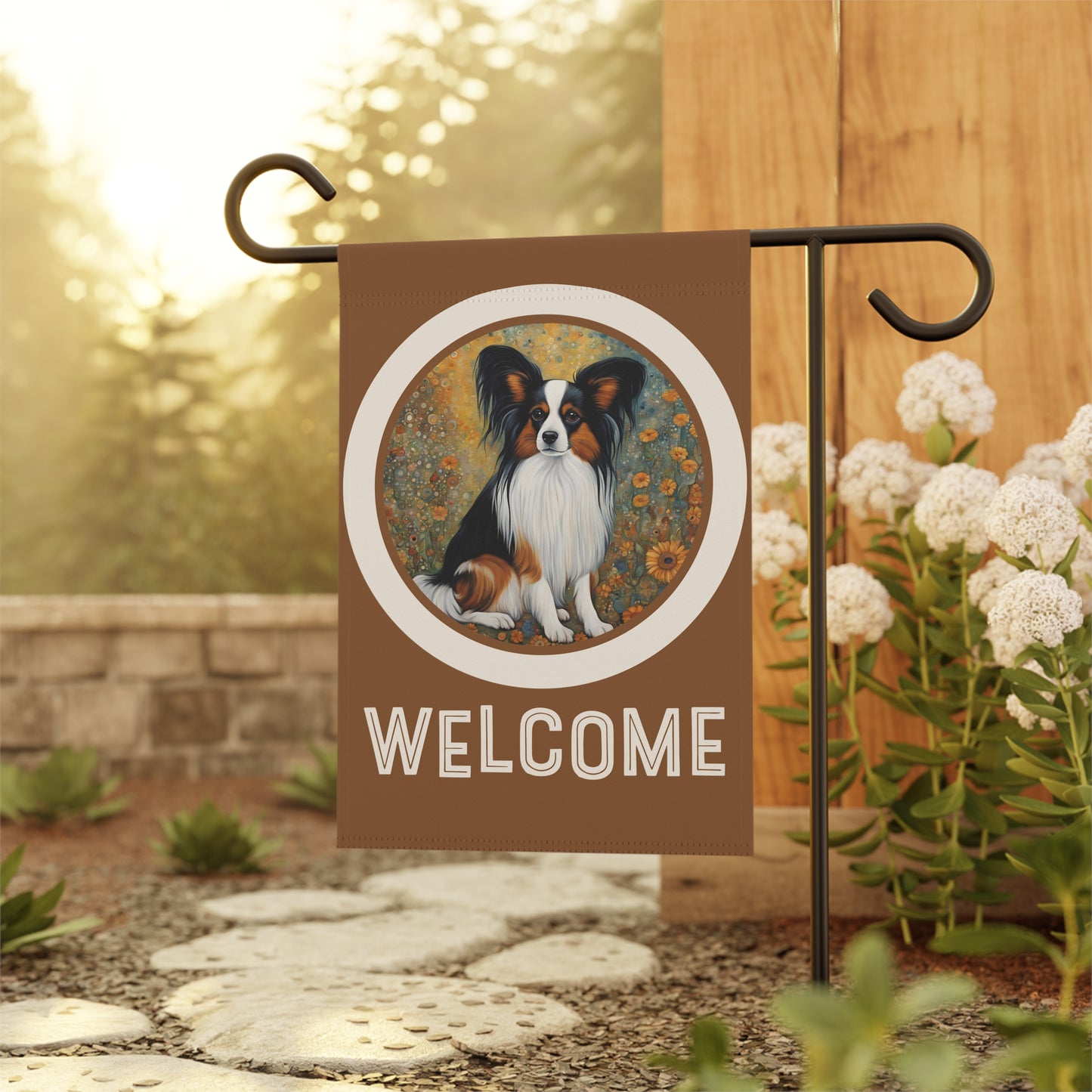 Papillon Welcome 2-Sided Garden & House Flag/Banner