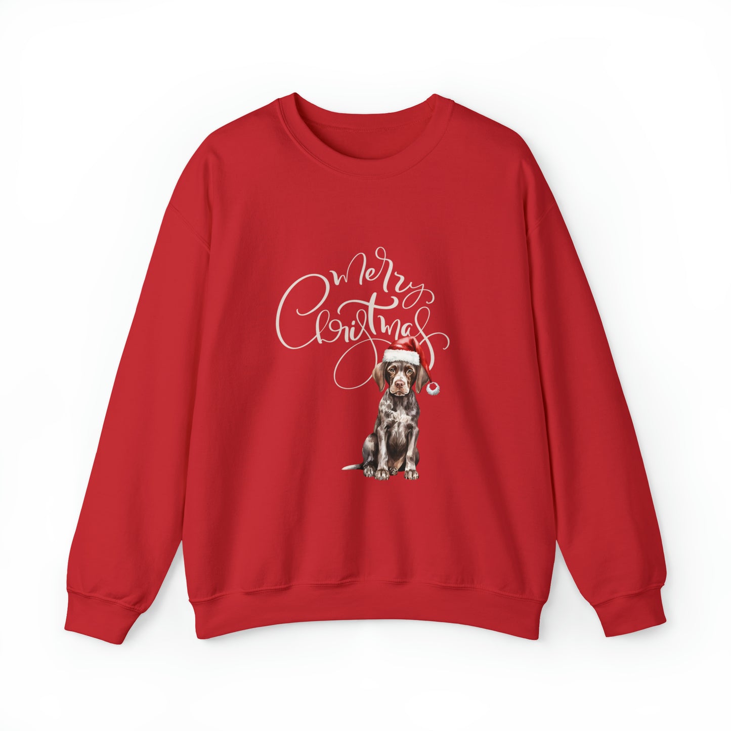 Merry Christmas Puppy in Santa Hat Unisex Heavy Blend™ Crewneck Sweatshirt