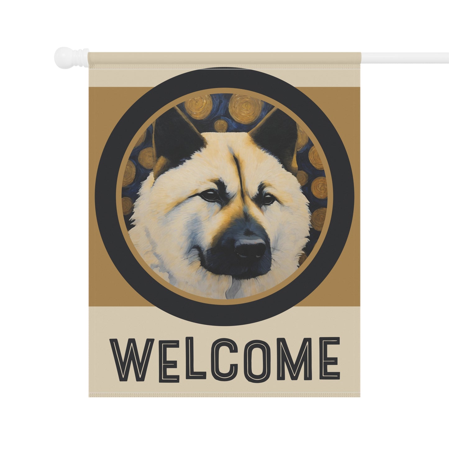 Akita Welcome 2-Sided Welcome Garden & House Flag/Banner