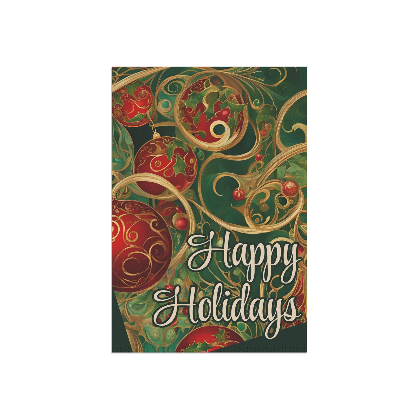 Happy Holidays Abstract 2-Sided Garden & House Flag/Banner