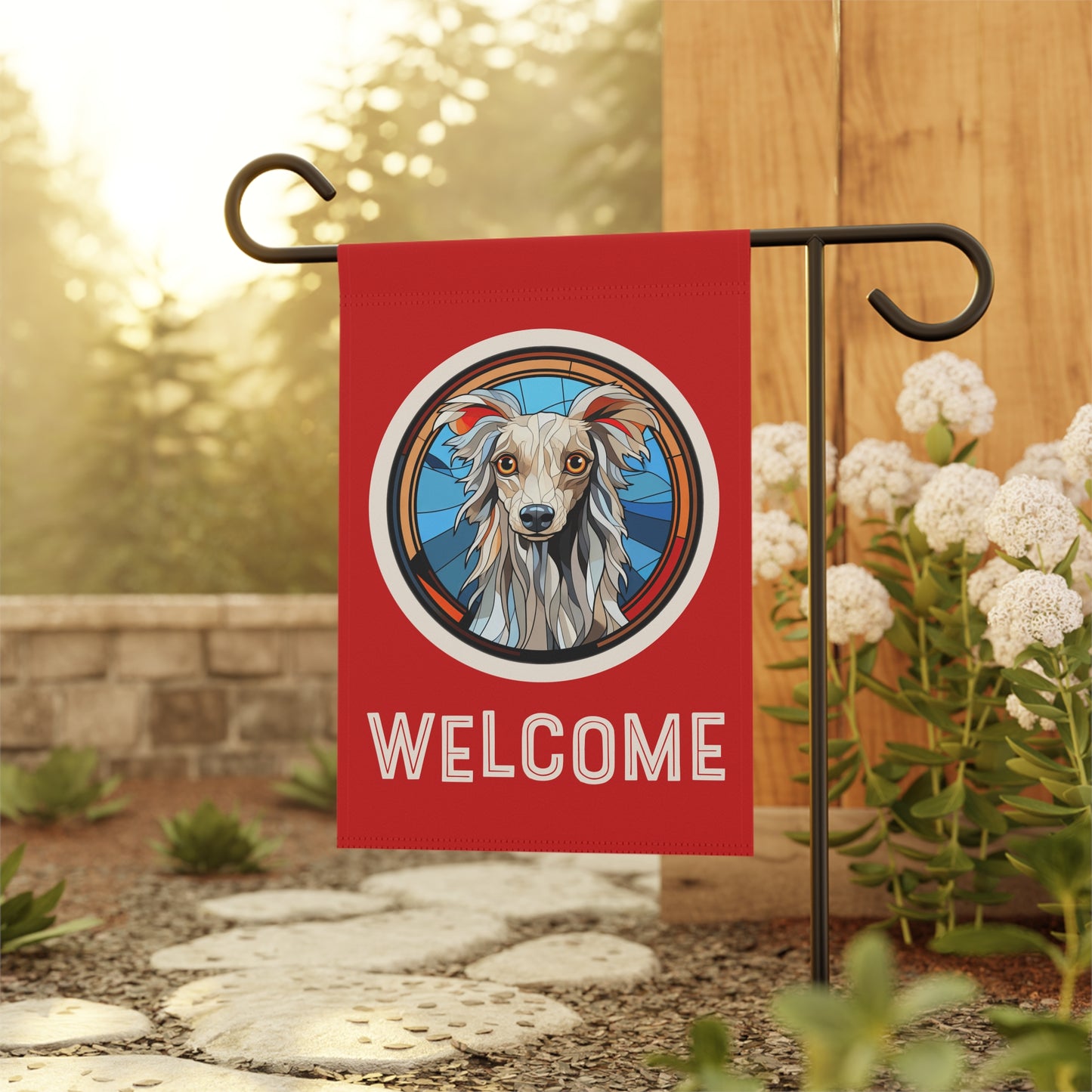 Chinese Crested Welcome 2-Sided Garden & House Flag/Banner