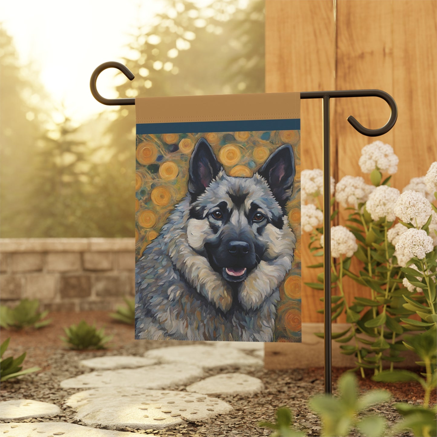 Norwegian Elkhound 2-Sided Garden & House Flag/Banner