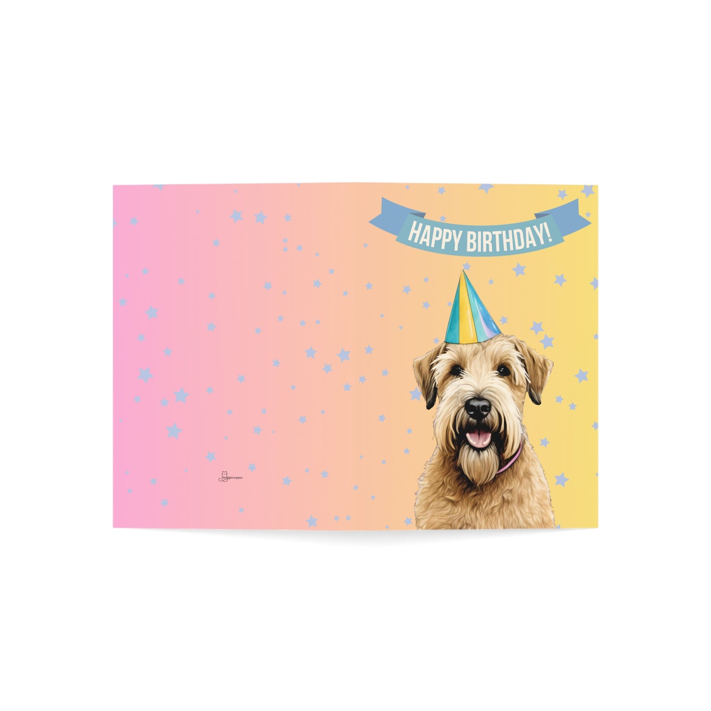 Wheaten Terrier Happy Birthday 5 x 7 Greeting Cards (10 Pack)