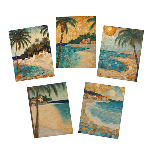 The Beach Greeting Cards- Blank Inside (5-Pack)