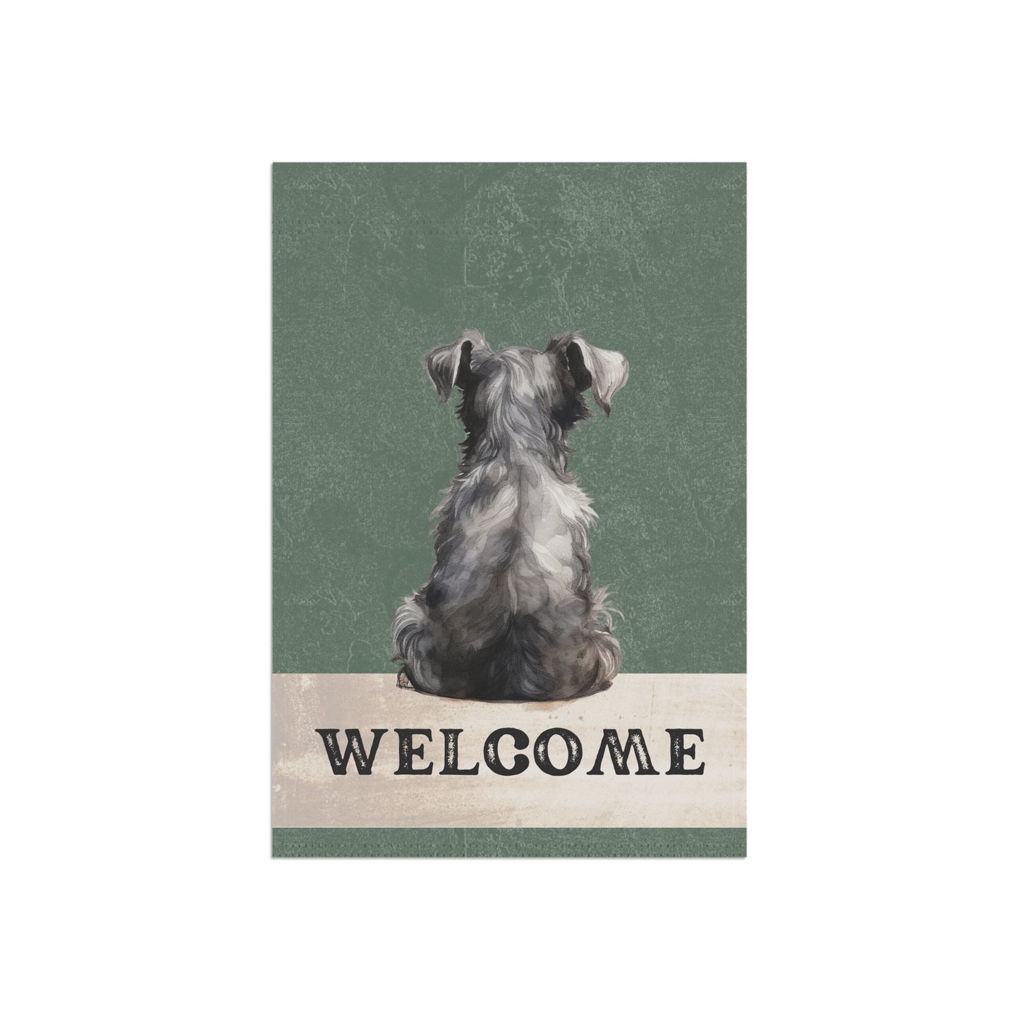 Miniature Schnauzer Welcome 2-Sided Garden & House Flag/Banner