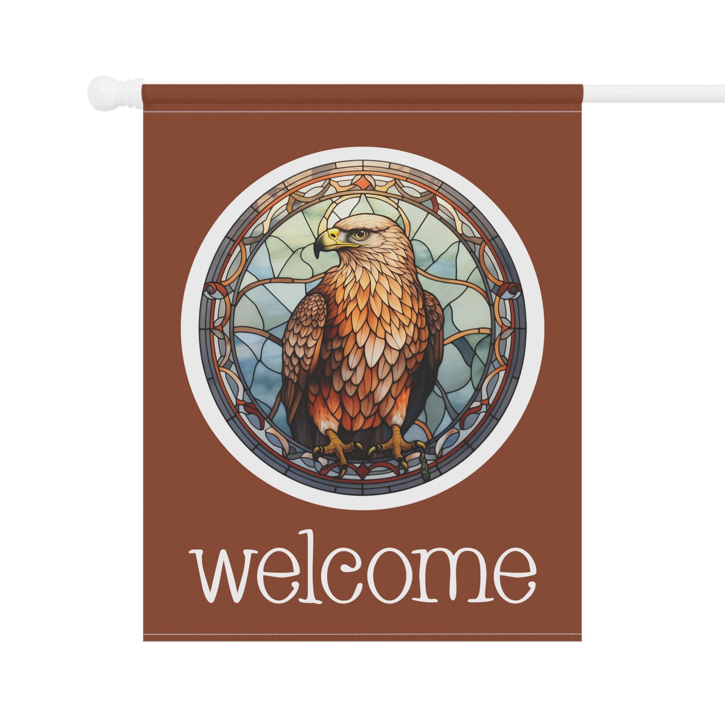 Hawk Welcome 2-Sided Garden & House Flag/Banner