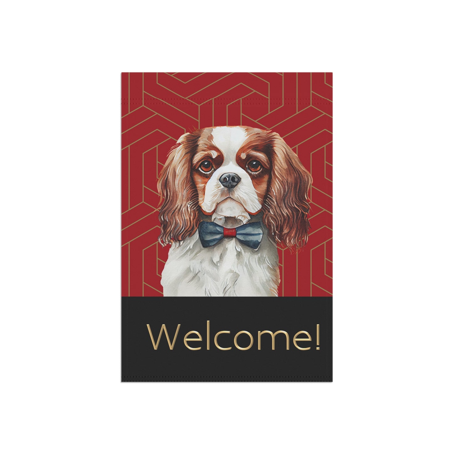 Cavalier King Charles in Bow Tie Welcome 2- Sided Garden & House Flag/Banner