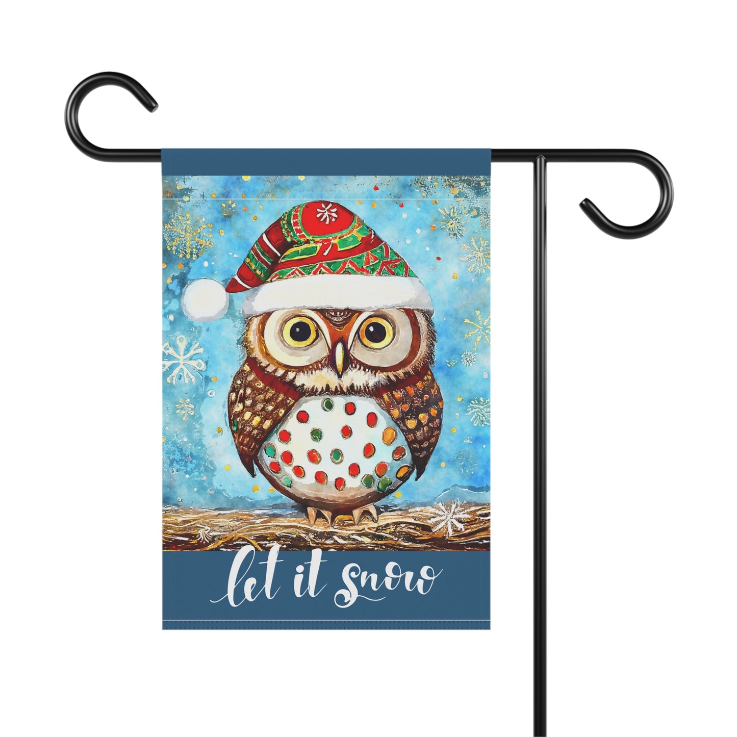 Let It Snow Owl 2-Sided Garden Banner