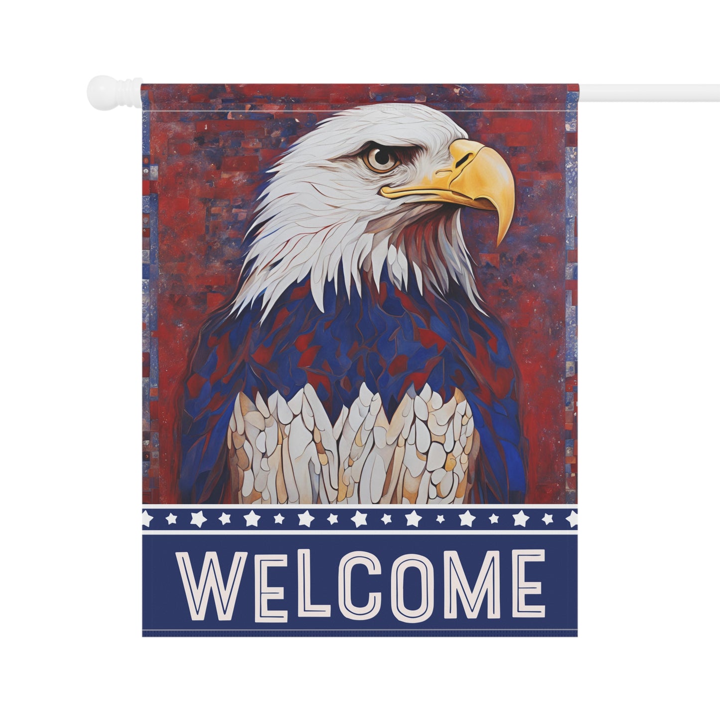 All American Eagle Welcome 2-Sided Garden & House Flag/Banner