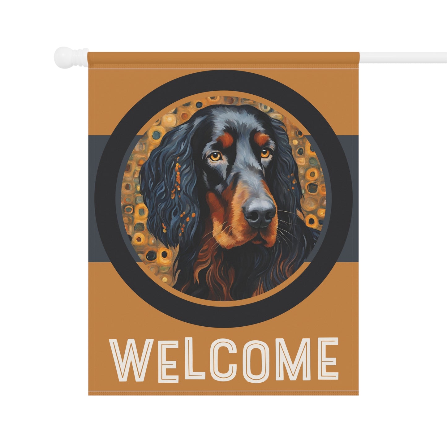 Gordon Setter Welcome 2-Sided Garden & House Flag/Banner