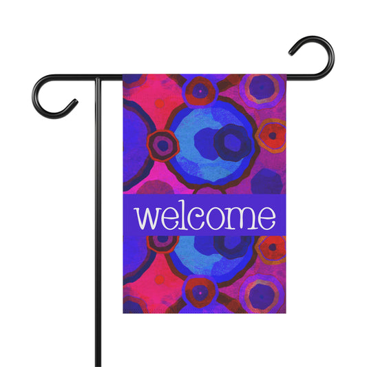 Polanco Bright Abstract Welcome 2-Sided Garden & House Flag/Banner