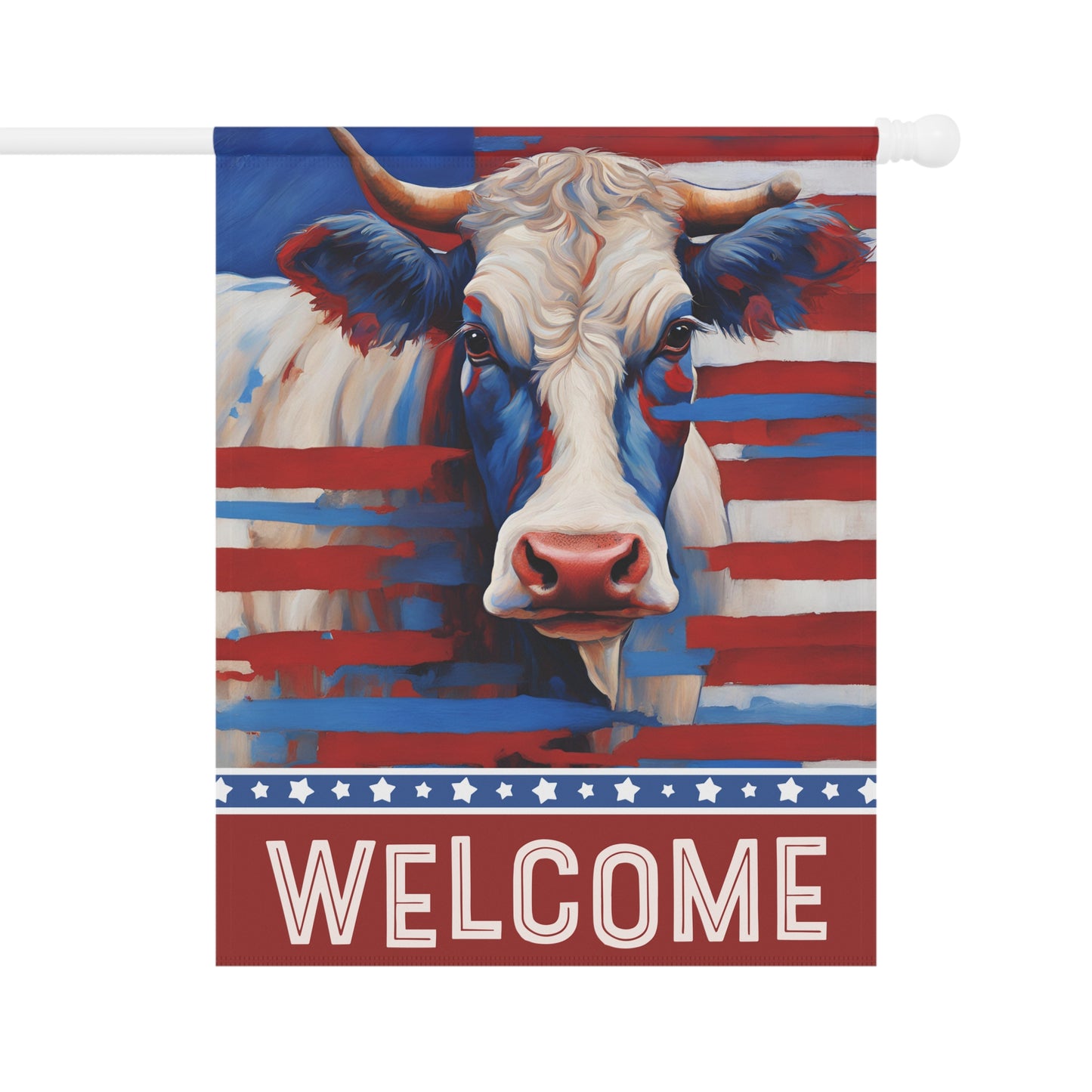 All American Cow Welcome 2-Sided Garden & House Flag/Banner