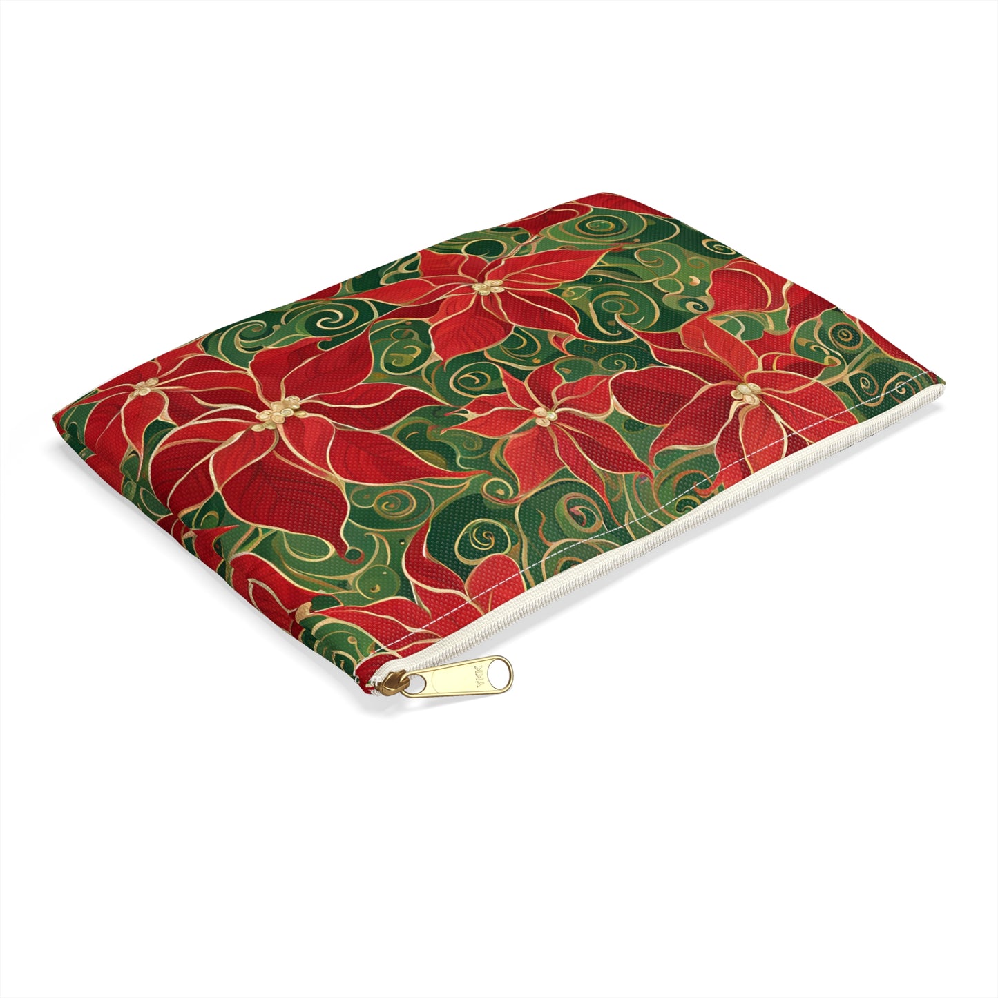 Poinsettia Swirl Accessory Pouch