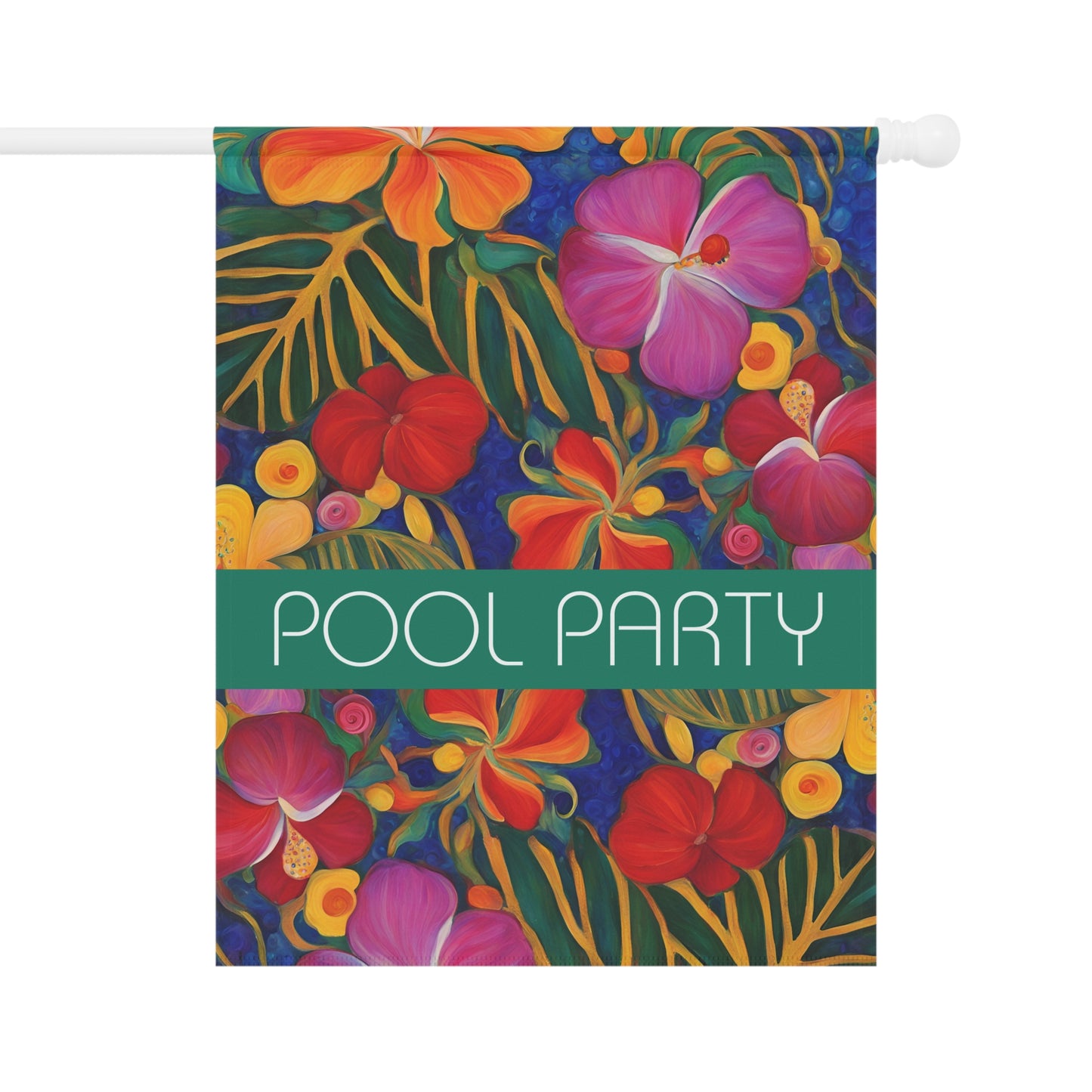 Pool Party 2-Sided Garden & House Flag/Banner