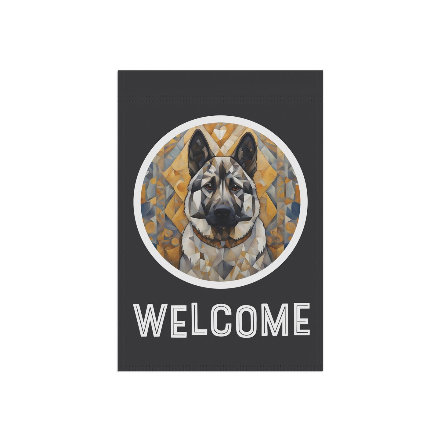 Norwegian Elkhound Welcome 2-Sided Garden & House Flag/Banner