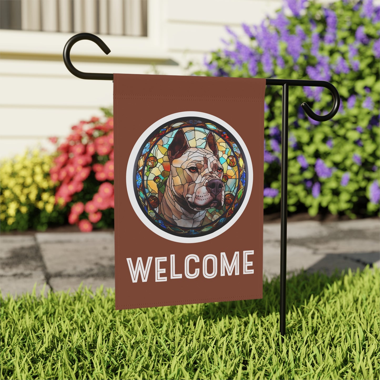 Pitbull Welcome 2-Sided Garden & House Flag/Banner