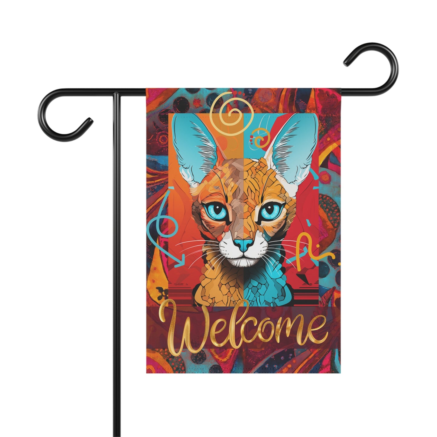 Omni Cat Welcome Maximalist 2-Sided Garden & House Banner