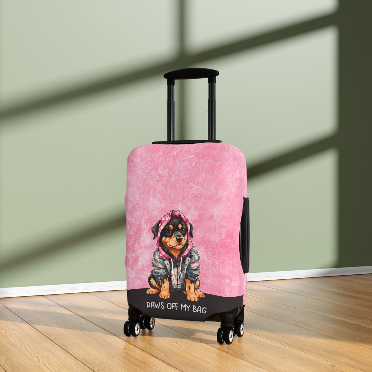 Rottweiler in Hoodie Jacket Paws Off My Bag Luggage Cover