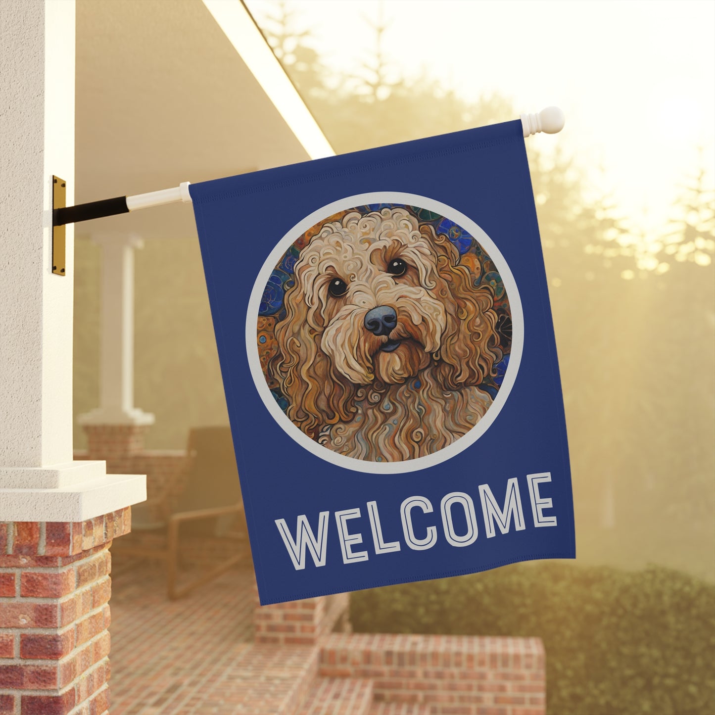 Goldendoodle Welcome 2-Sided Garden & House Flag/Banner