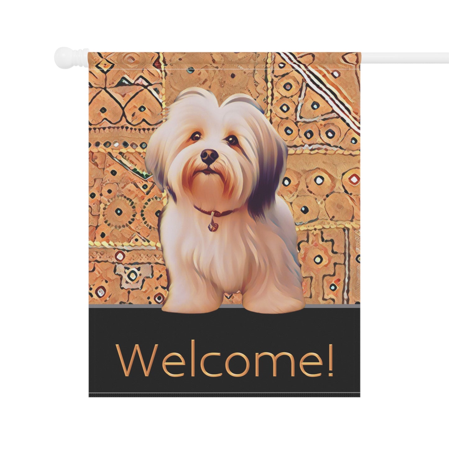 Havanese Welcome 2-Sided Garden & House Flag/Banner