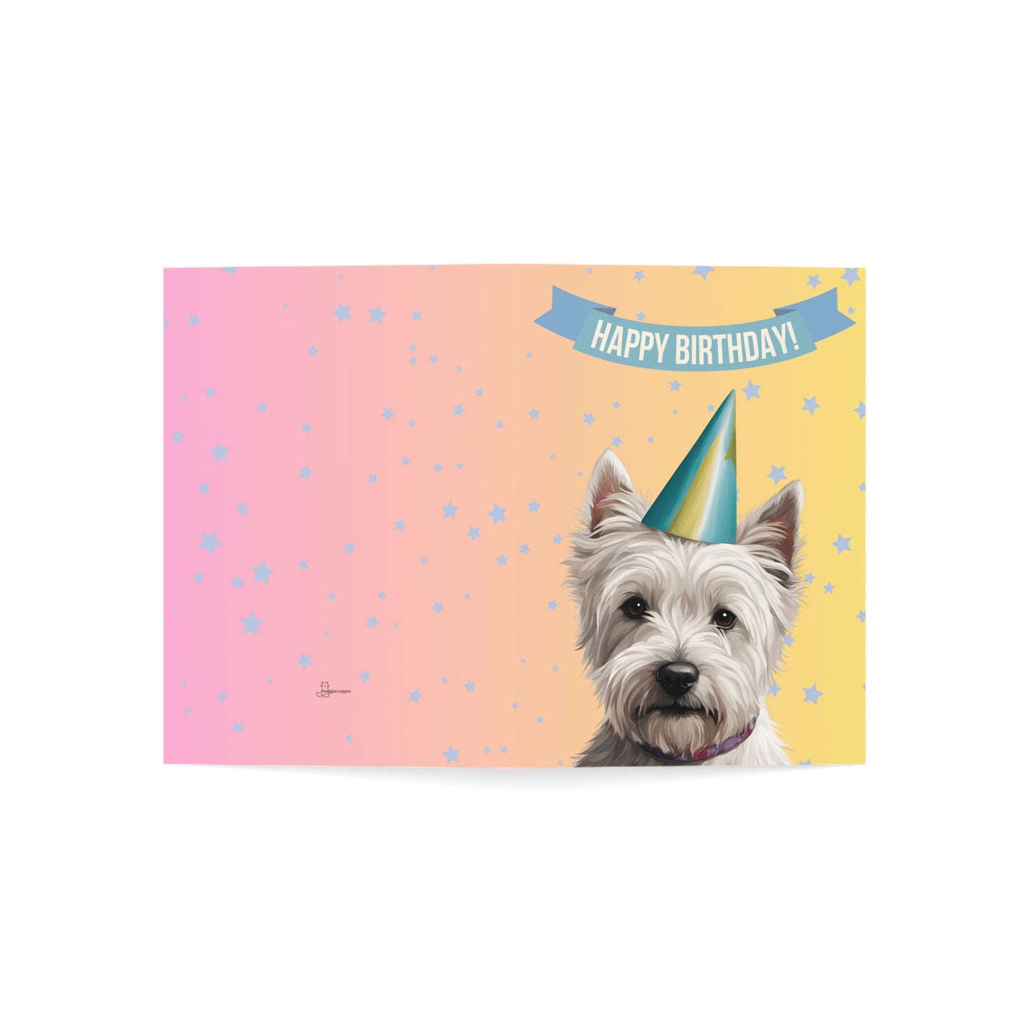 West Highland Terrier Happy Birthday 5 x 7 Greeting Cards (10 Pack)